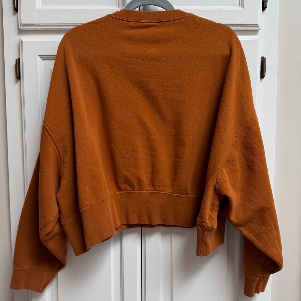 Nike Essential Cropped Crewneck Sweatshirt Burnt Orange Size Large - Picture 3 of 9